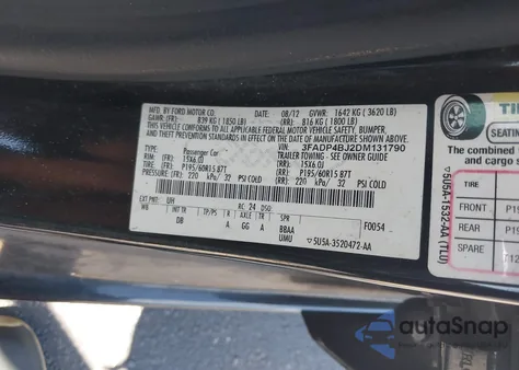 2013 Ford Fiesta Se z USA, uszkodzony, nr VIN 3FADP4BJ2DM131790